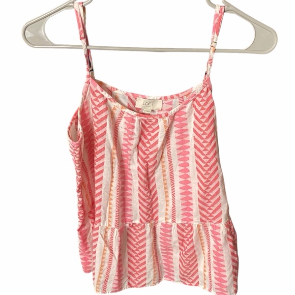 LOFT Pink and White Patterned Camisole - Picture 1 of 6